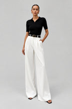 The White Column Wide-Leg Trousers
