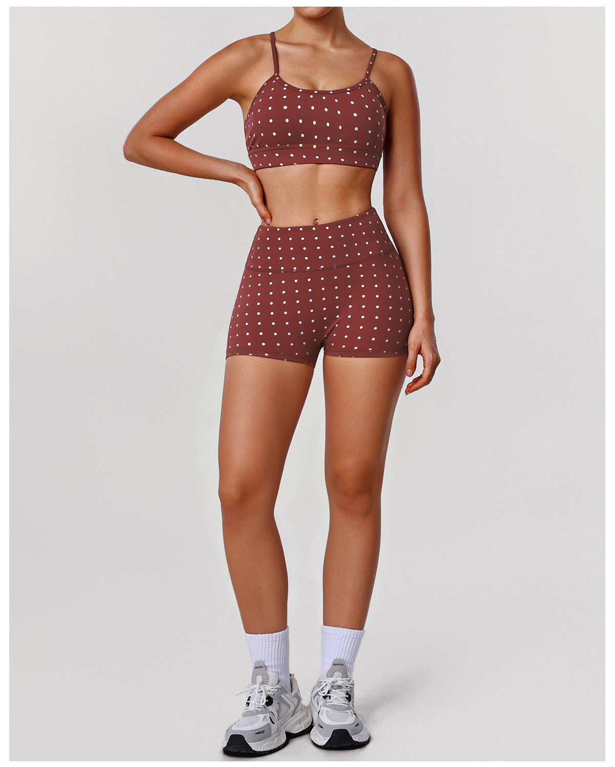 Yoga Sports Tights Polka Dot Printed Bum Lift Shorts Outdoor Cycling High Waist Shorts