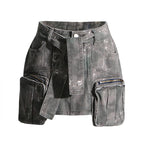 Vintage Sheath Camouflage Denim Skirt