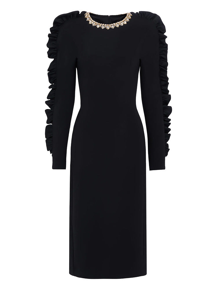 Stringy Three Dimensional Mid Length Dress