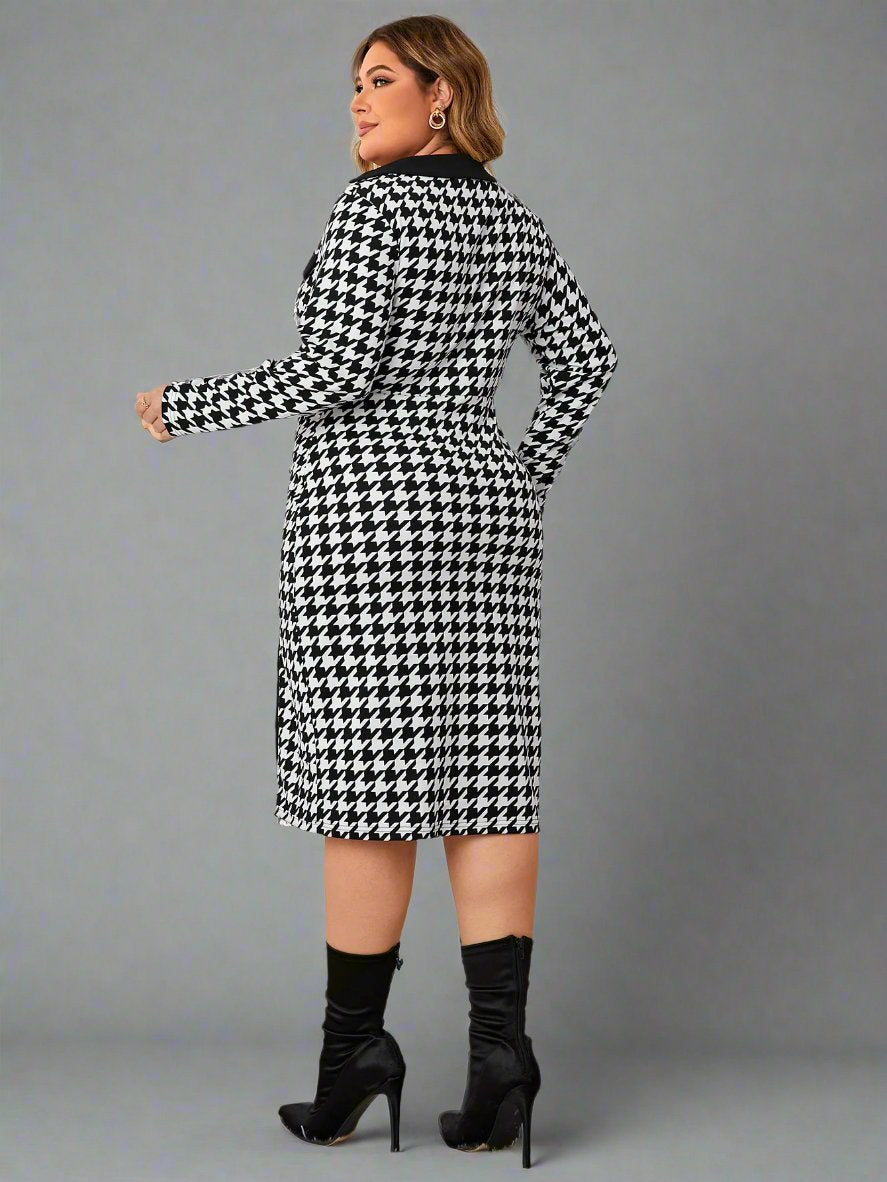 Curve Retro Houndstooth Dress