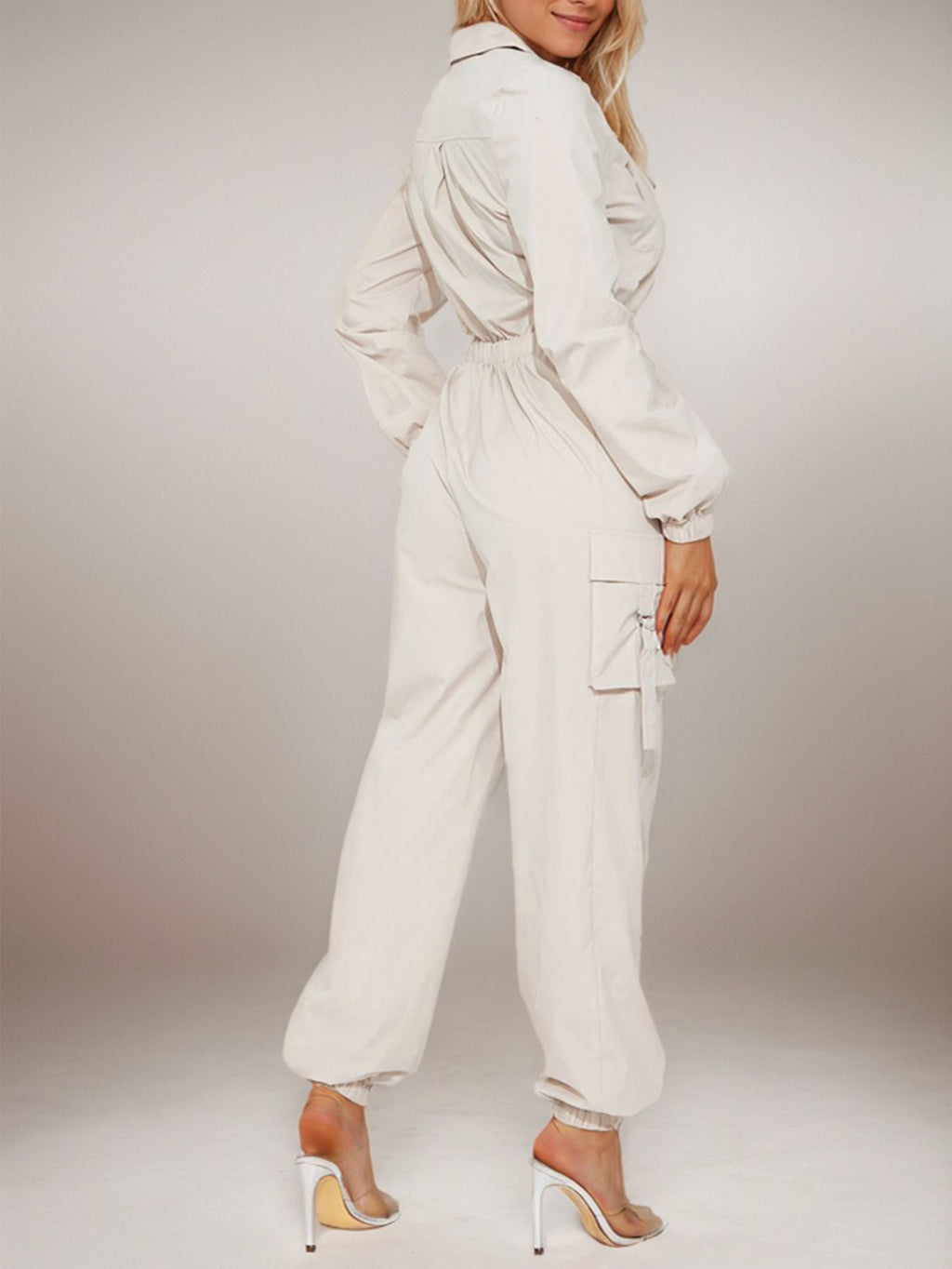 Flip Pocket Zipper Jumpsuit