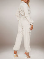 Flip Pocket Zipper Jumpsuit