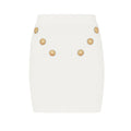 White Classic Button Knitted Skirt