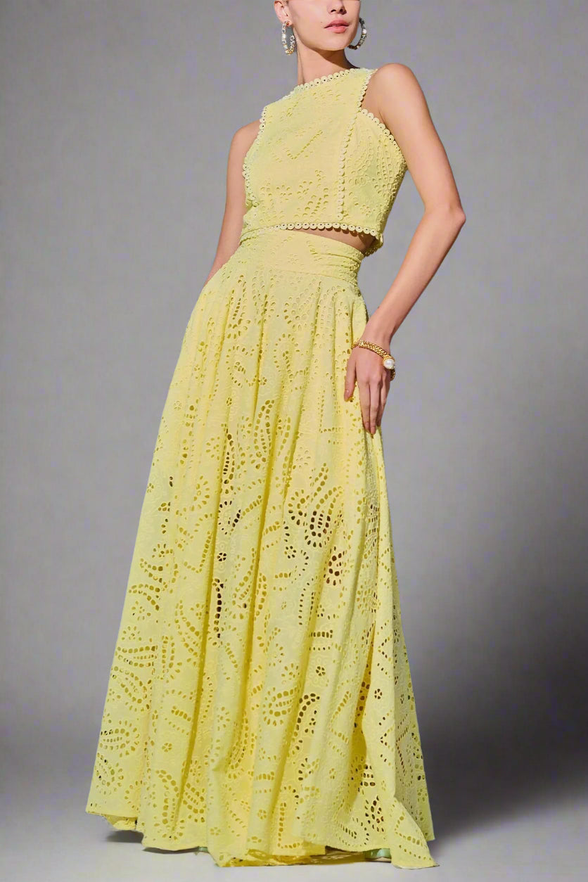 Laced Two Piece Skirt Set