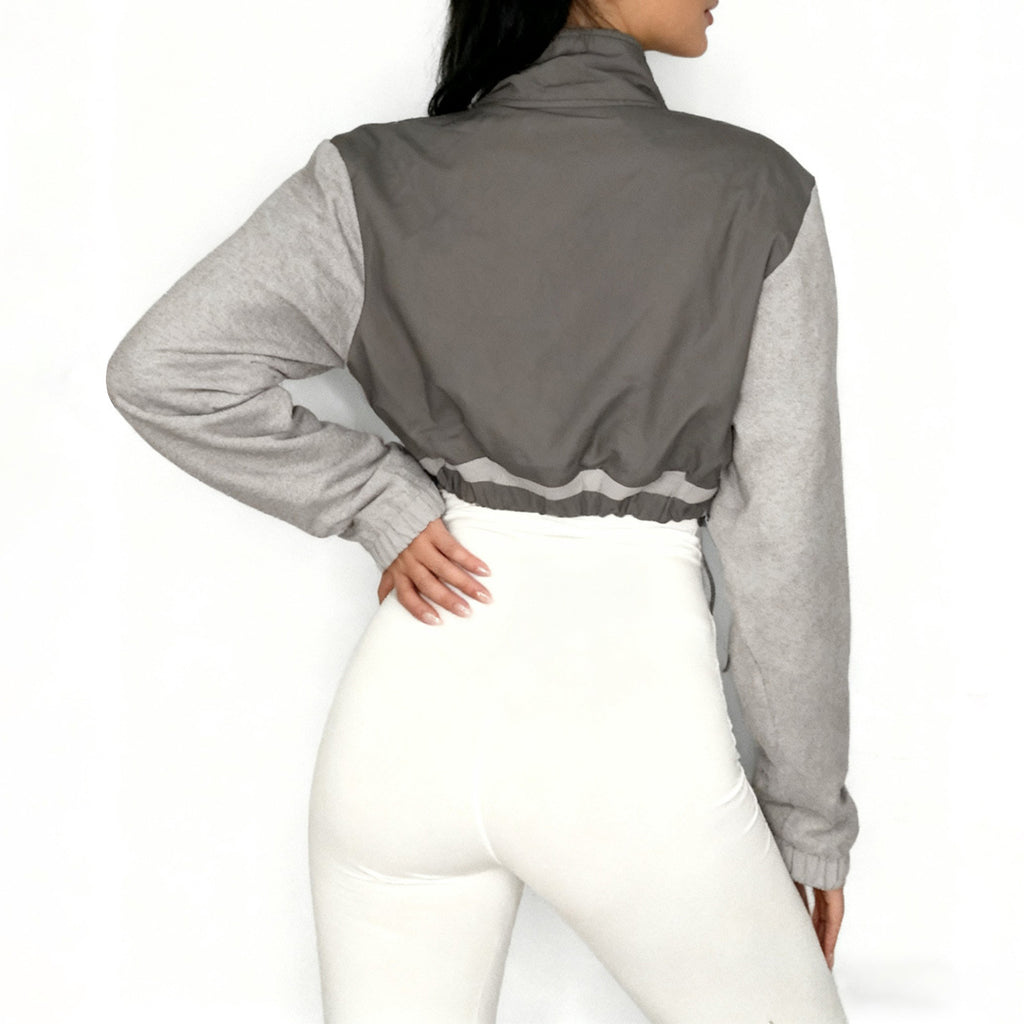 Polar Fleece Zip-Up Jacket – Stand Collar Drawstring Casual