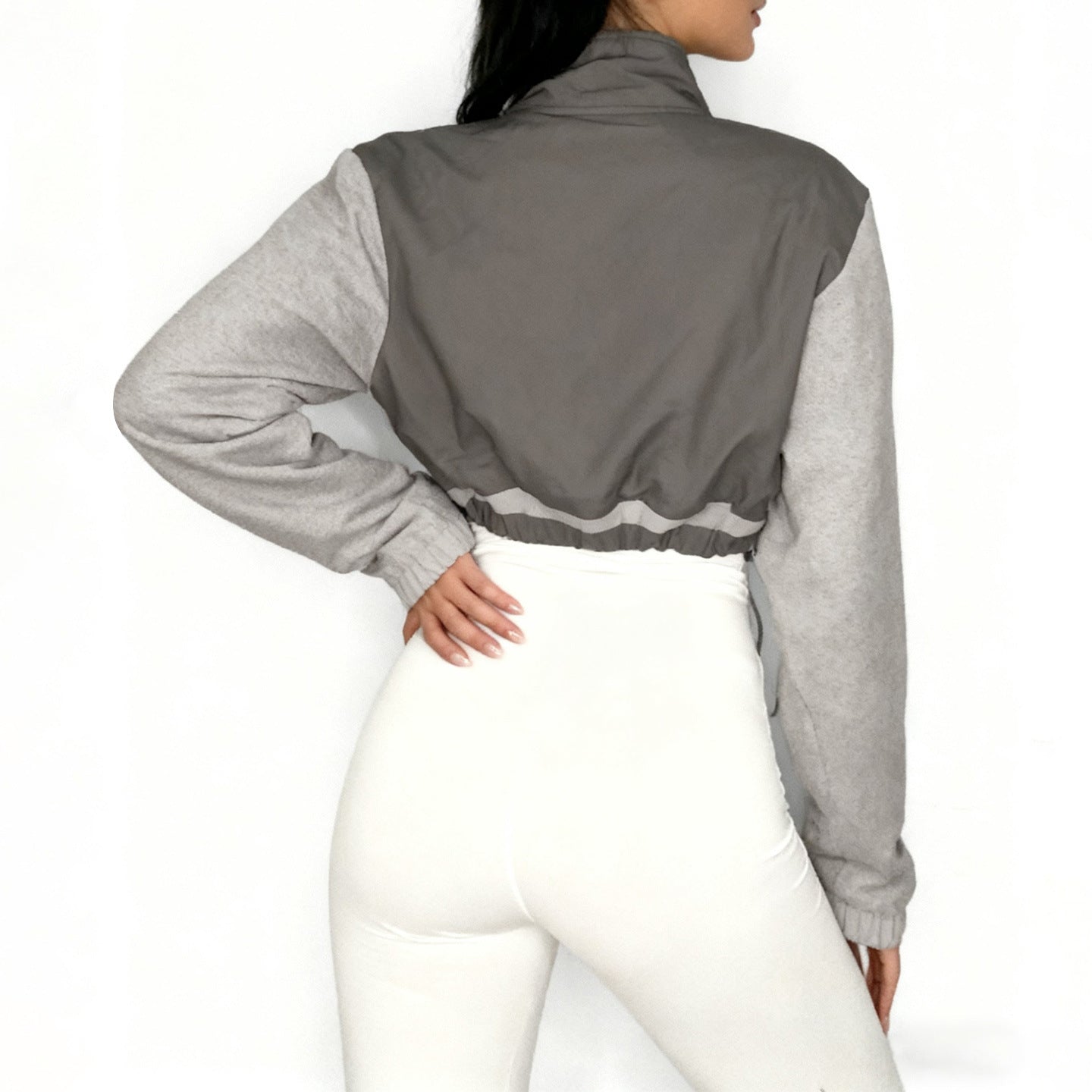 Polar Fleece Zip-Up Jacket – Stand Collar Drawstring Casual