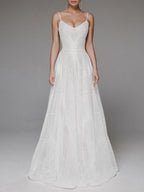 Elegant Embroidered Lace Wedding Dress