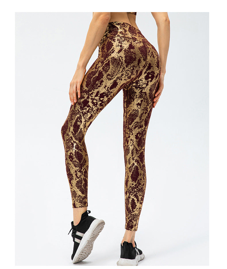 Snake Print High-Rise Yoga Leggings | Animal Print Active Pants