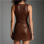 Locomotive Zipper Leather Dress