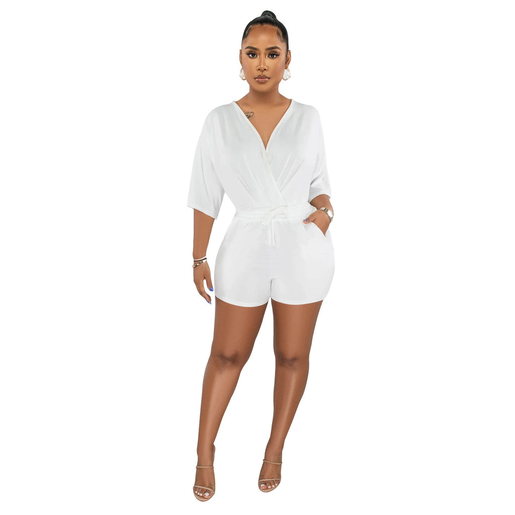 Half Sleeves Shorts Jumpsuit
