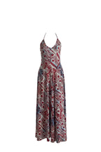 Printing A line Dress Strapped Backless Maxi Dress