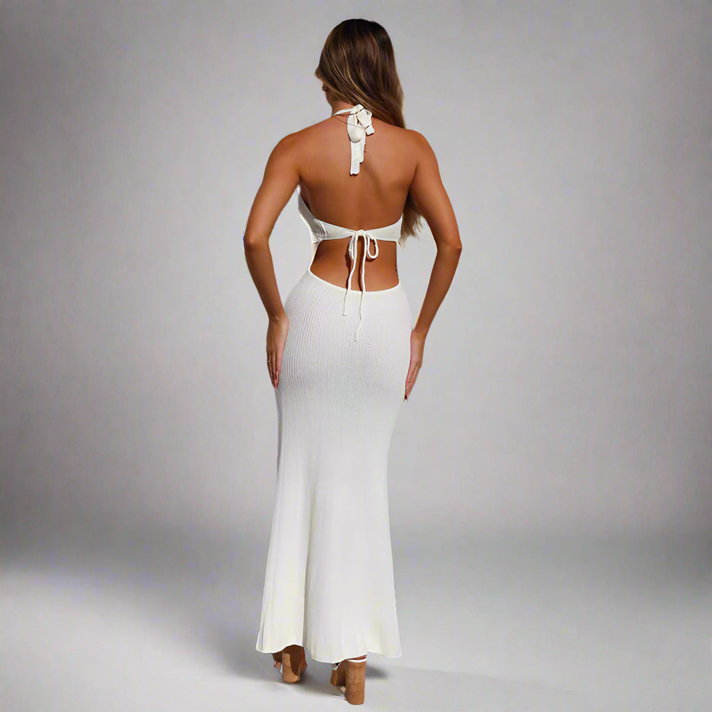 Spring Backless Knitted Dress