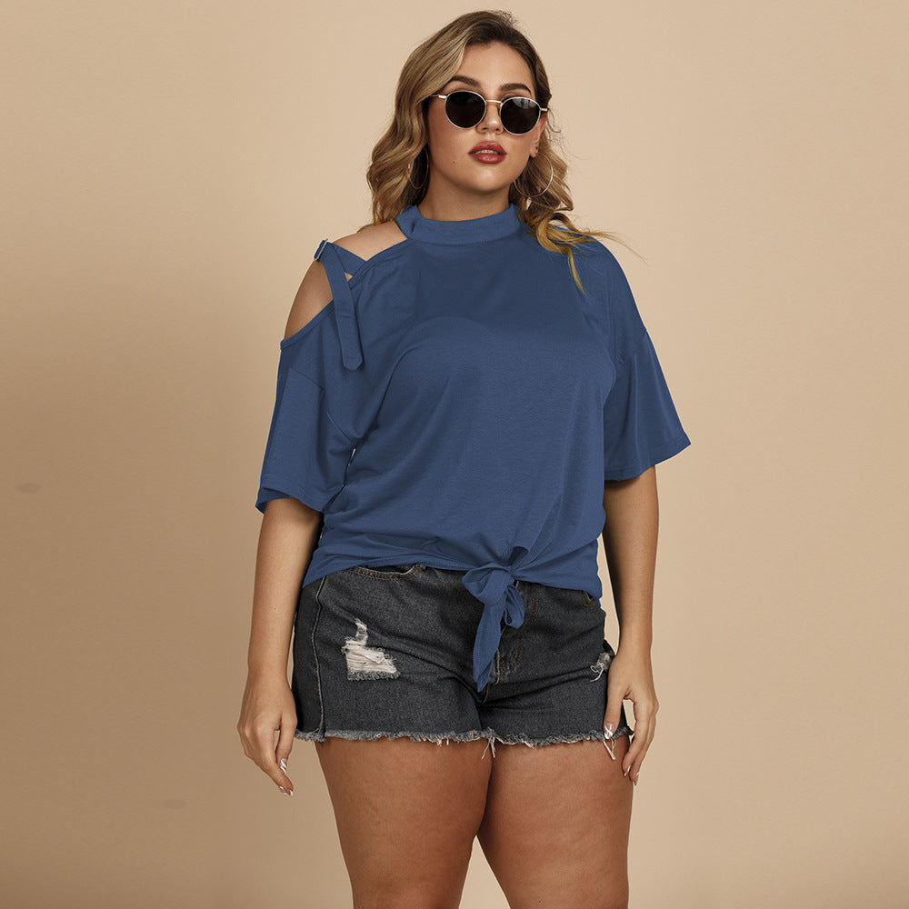 Oblique Decorative Strap T-shirt