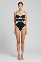 Sailor Sheikh Polka Dot Chiffon Swimsuit Set