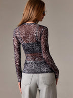 Round Neck Leopard Print T-Shirt