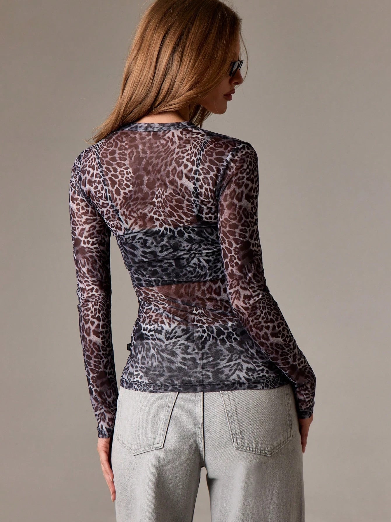 Round Neck Leopard Print T-Shirt