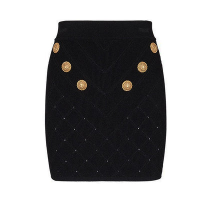 Classic Button Knitted Skirt