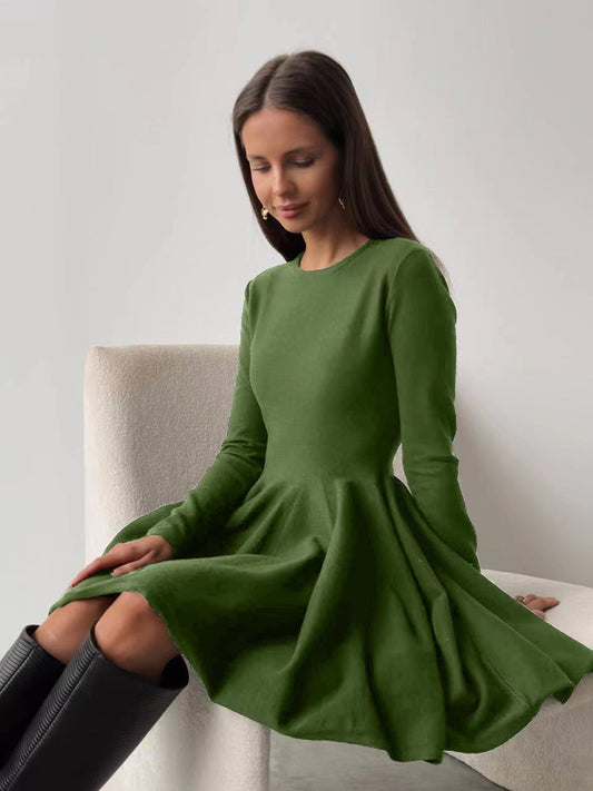 Trimming Knitted Pleated Dress