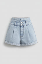 Loose Curling Denim Shorts