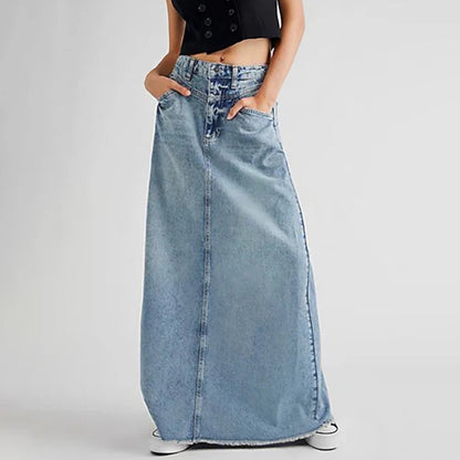 Minimalist A line Retro Denim Skirt