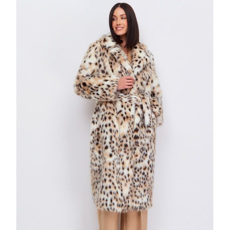 Leopard Print Faux Fur Coat
