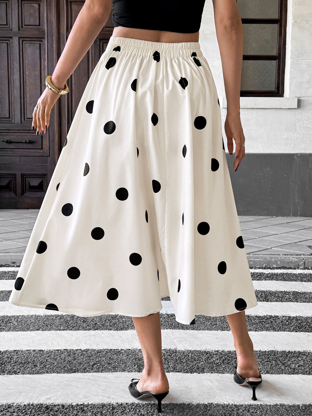 Retro A line Polka Dot Skirt