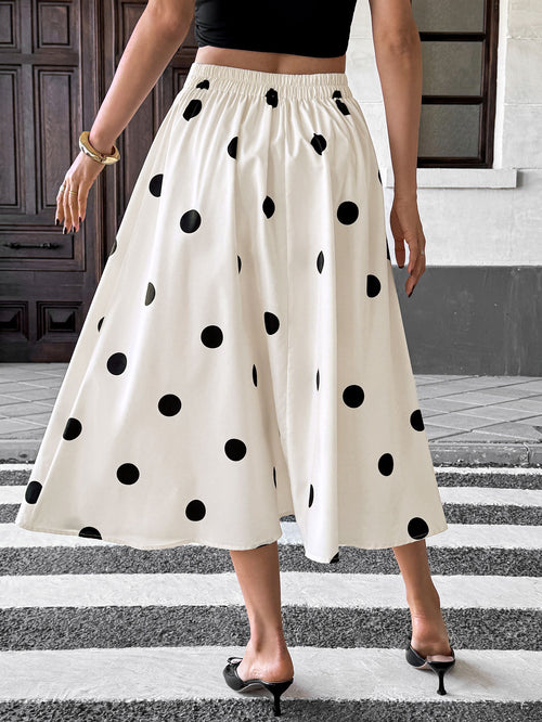 Retro A line Polka Dot Skirt