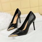 Retro Cocktail Snake Stiletto Heels