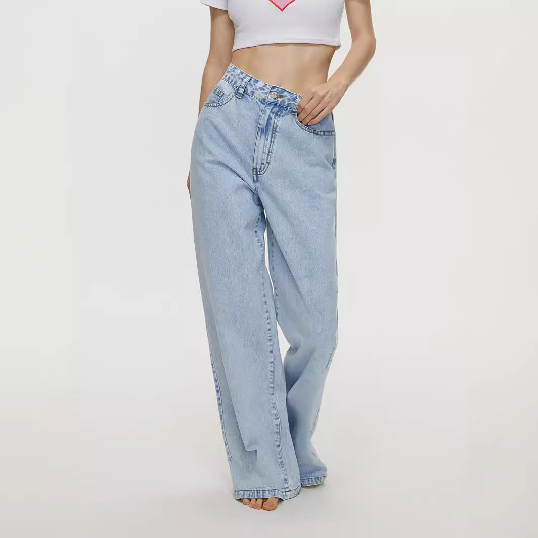 Straight Loose Denim Trousers