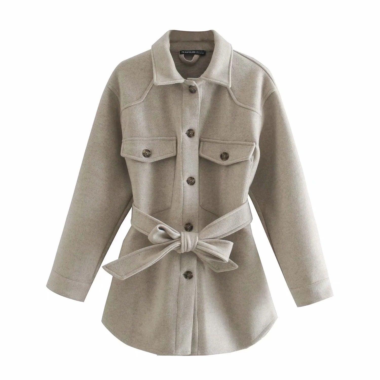 Single Breasted Mid Length Woolen Coat
