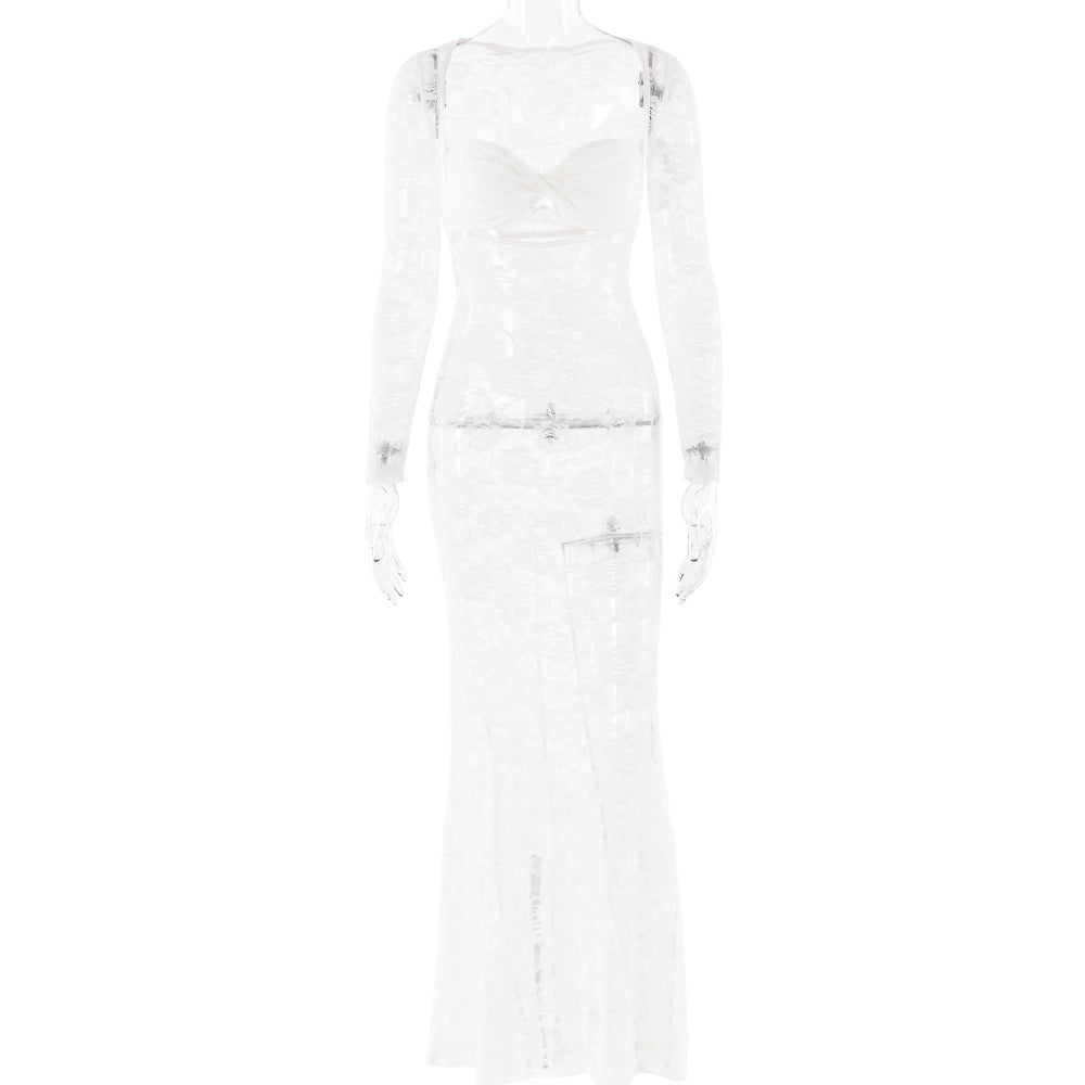 Floral Lace Sleeve Dress