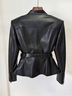 The Noir Cinch Faux Leather Jacket