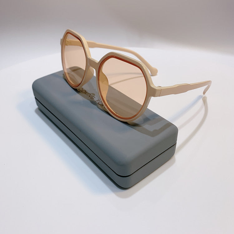 Retro Milk Tea Big Sunglasses