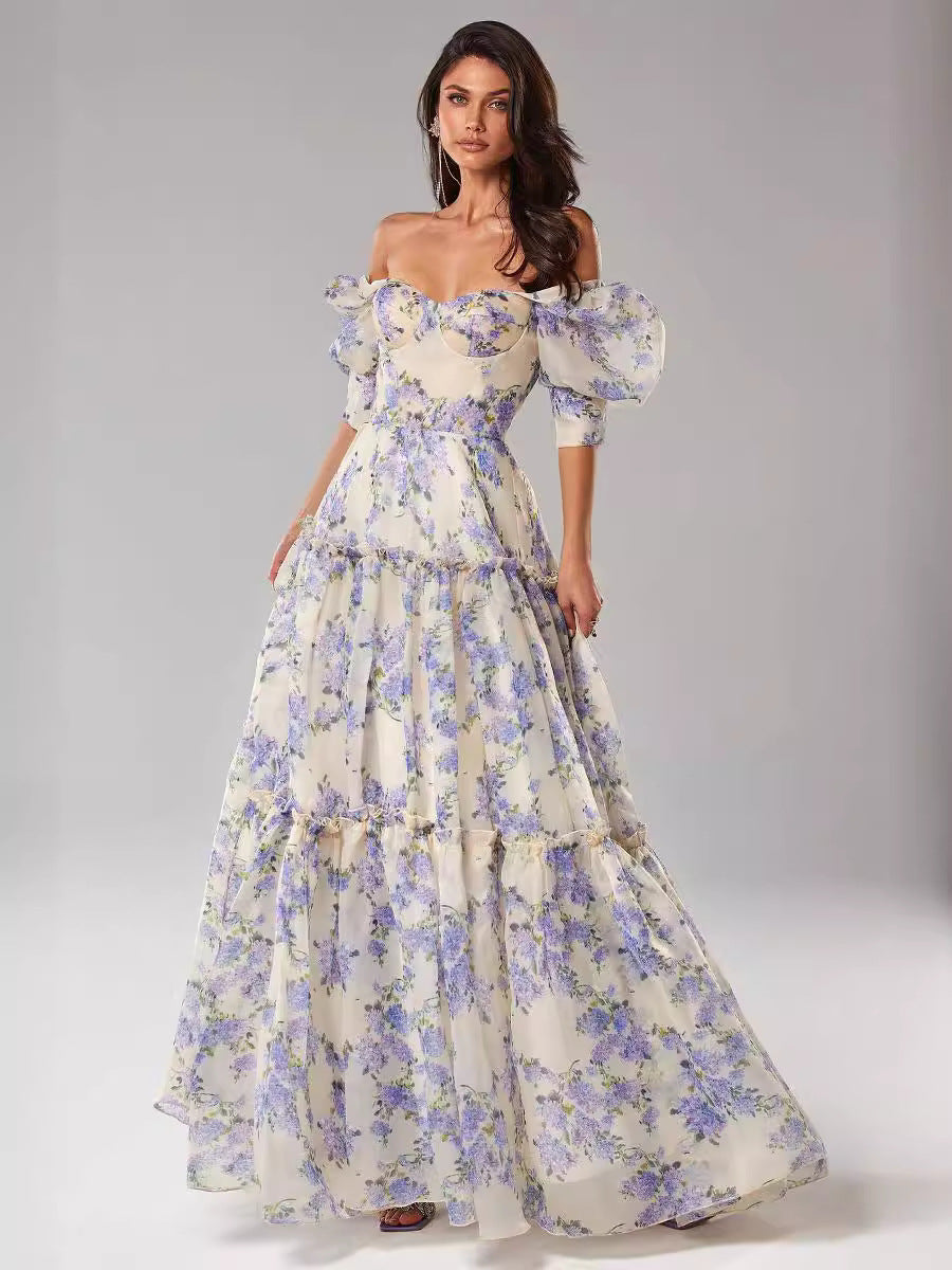 Off The Shoulder Organza Fairy Elegant Evening Dress