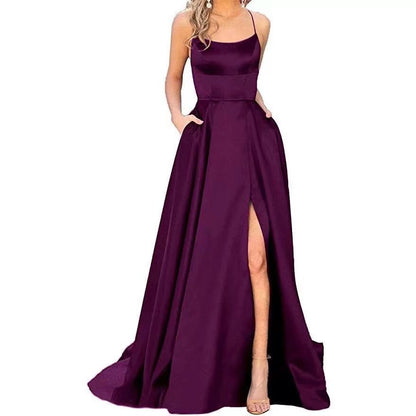 Small Trailing Strap Cocktail Evening Dress