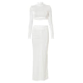 Turtleneck Top Pleated Skirt Set