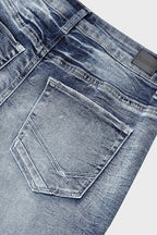 Ladies Vintage Embroidered Pocket Low Waist Jeans