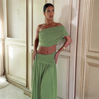 Spring Tube Top Ribbon Pleated Skirt Sets