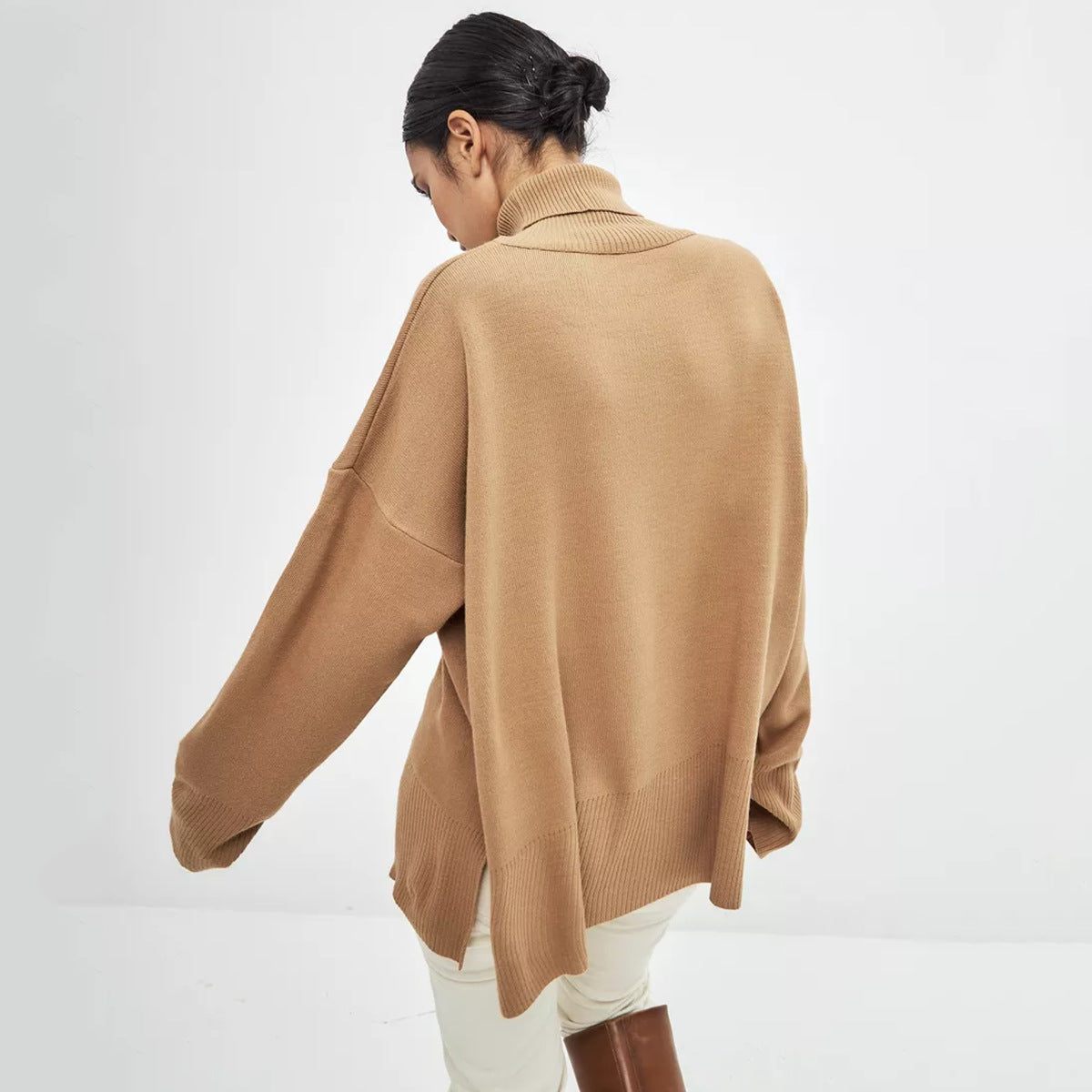 Pullover Split Turtleneck Sweater