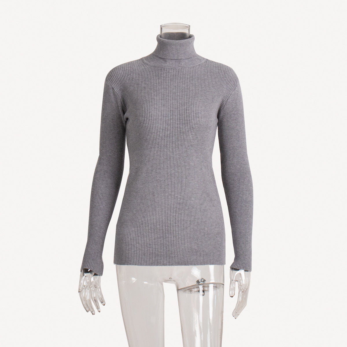 Lengthened Knitted Turtleneck Sweater