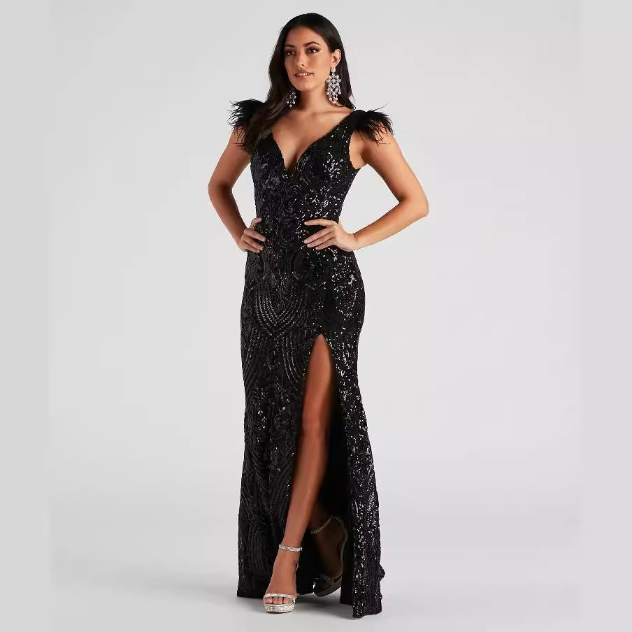 Elegant Sequined Cocktail Dress