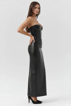 Leather Tube Top Dress