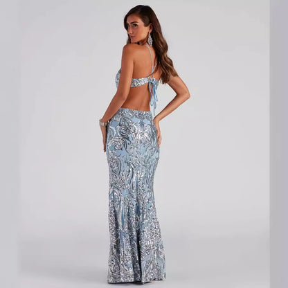 Sequined Evening Gown