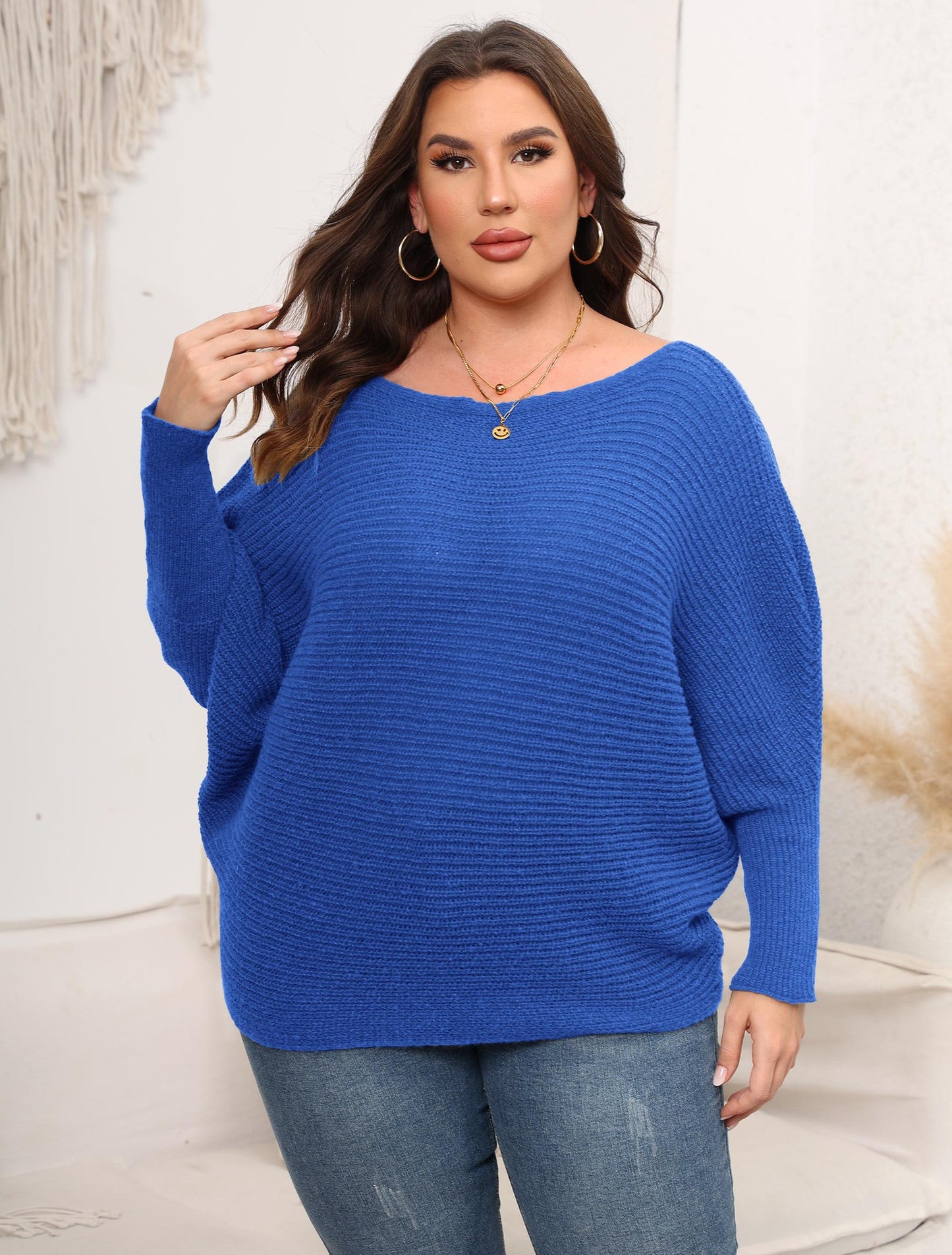 Plus Size Pullover Woven Sweater