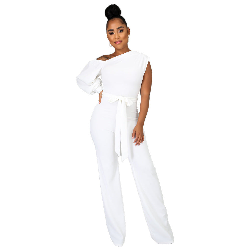 One-Shoulder Wide Leg Jumpsuit