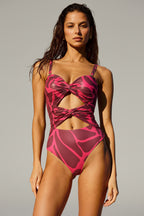 Red Hawaiian Vacation Beachwear Set