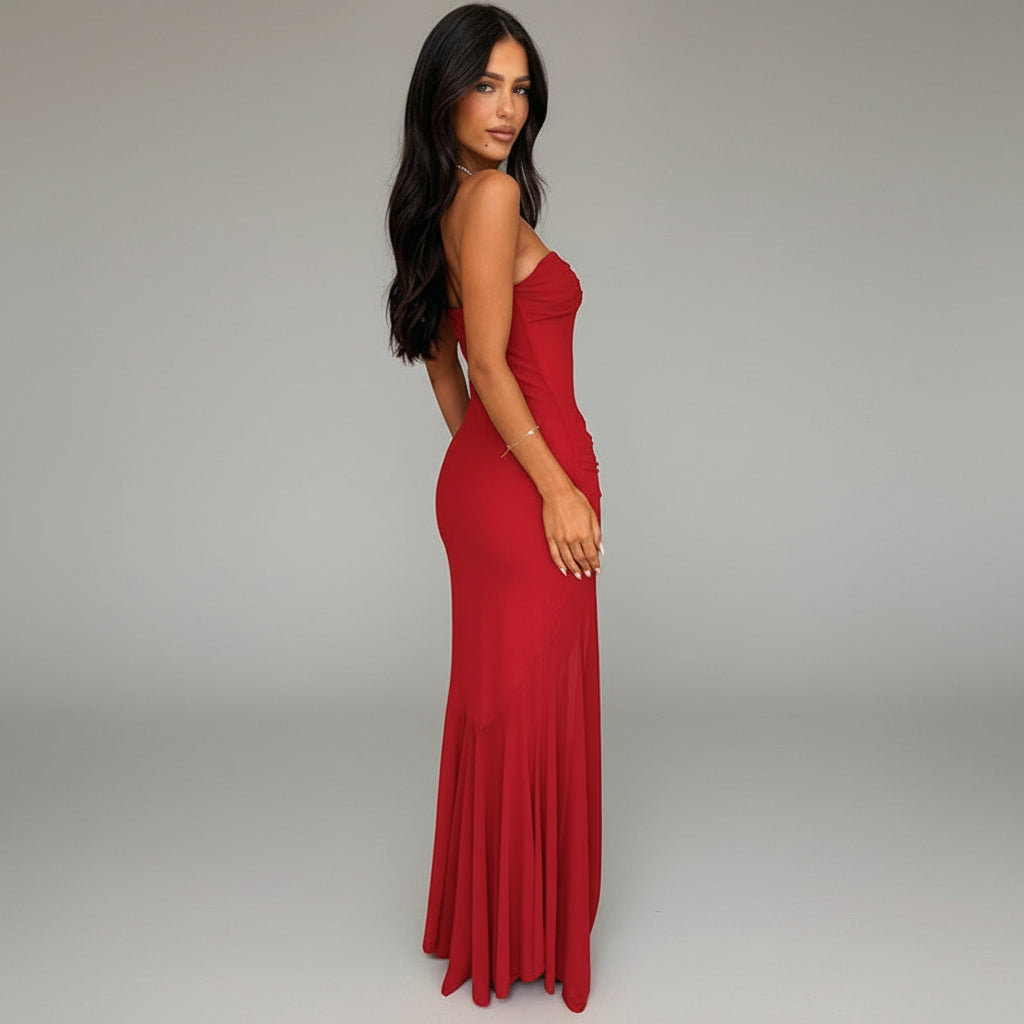 Backless Tube Top Maxi Dress