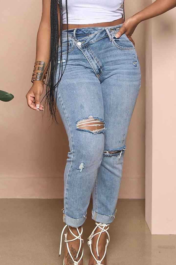 Ripped Washed Skinny Jeans