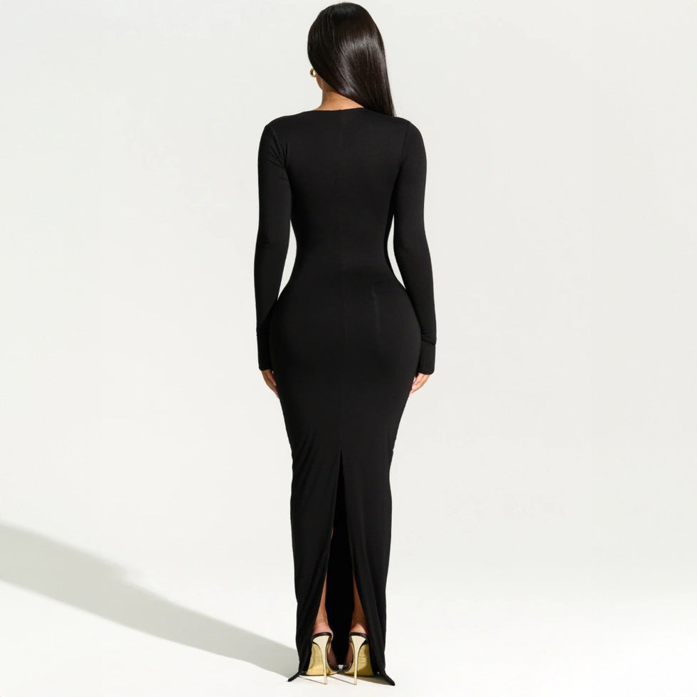 Slimming Long Back Slit Dress
